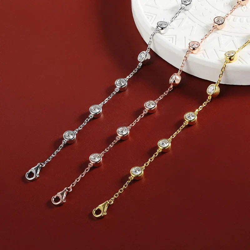 4mm 0.3CT Full Moissanite Tennis Bracelets For Women S925 Silver Plated 18K Gold Hand Chain Fine Jewelry with certificate