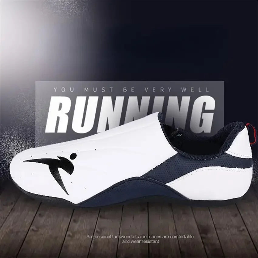 Adult Kids Wear-Resistant Taekwondo Coach Shoes Karate Sneakers Thick Soft Sole Breathable Men Martial Arts Kung Fu Boxing Shoe