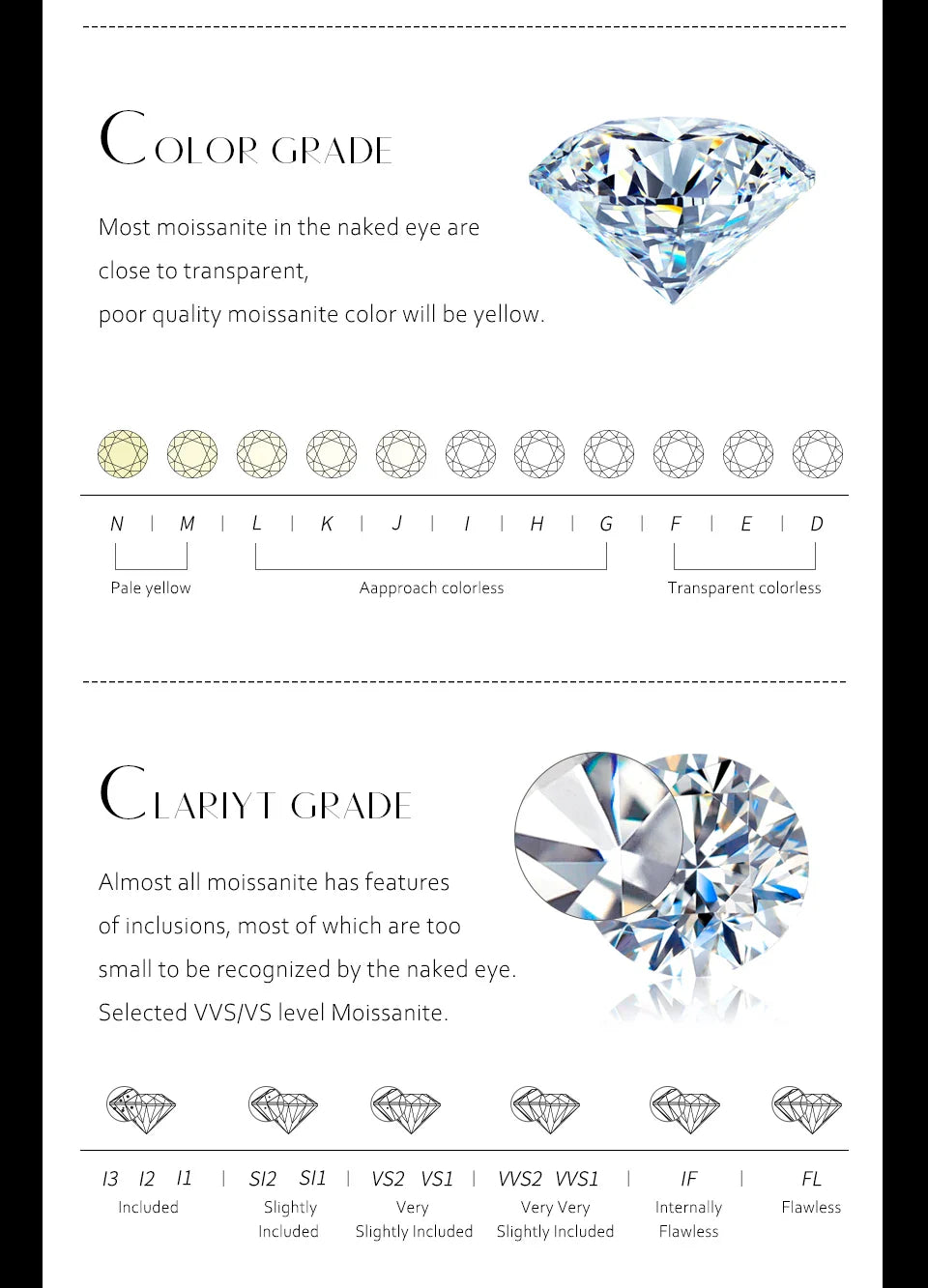 Necklace For Woman Pendant Moissanite Diamond 6.5mm 1CT 925 Silver Necklace For Women Chains Party Bridal Fine Jewelry