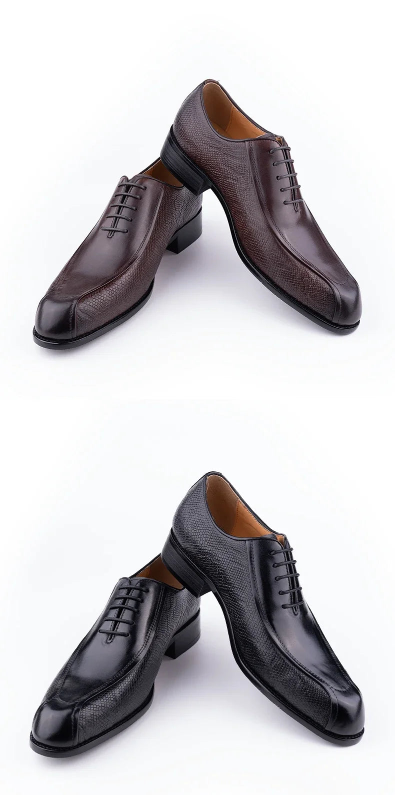 Deluxe Men's Leather Shoes Formal Dress Shoes Wedding Party  Oxford Handmade Comfortable Lace Up Genuine Leather Men's Shoe