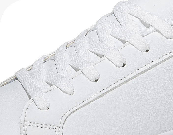 Business Casual Men's Shoes Soft Women Shoes Comfortable Casual PU Leather Shoes for Men Autumn Solid White Men Sneakers