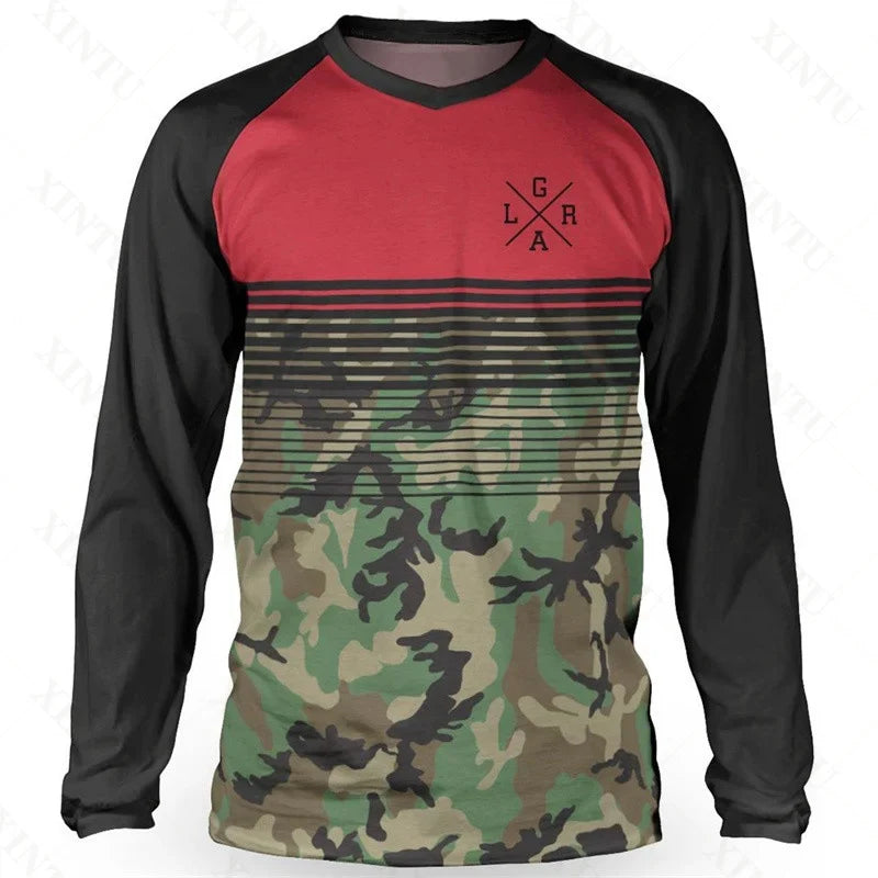 Loose Rider Men's Mountain Bike Long Sleeve Jersey DH Motocross Downhill Jersey BMX Bike Enduro MTB Shirt Breathable Clothing