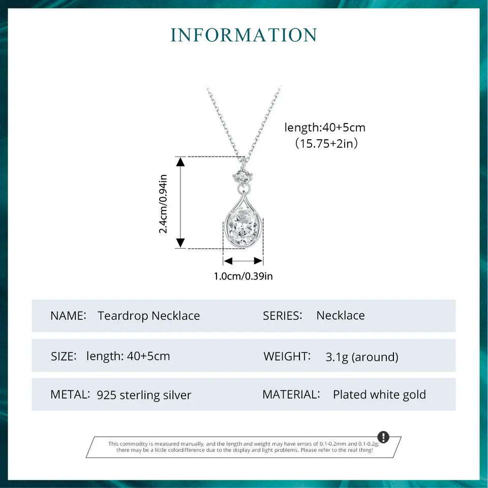 925 Sterling Silver Necklace for Women Cubic Zirconia Round Cut Pendant Necklace Dainty Jewelry Gifts for Women BSN402