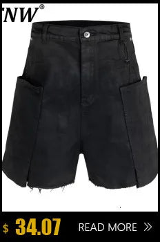 Dark Style Double Ring Fharem Knee Legnth Pants Summer High Street Fashion Drawstring Loose Fit Black Men 's Shorts 12C1243