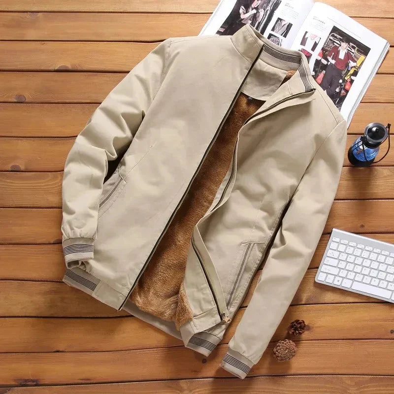 autumn and winter men's casual trend fashion warm thickened cold-proof large size zipper padded baseball jacket