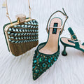 Lace And Big Rhinestones Are Sexy Shoes And Bag  Beautiful And Mature Style Shoes