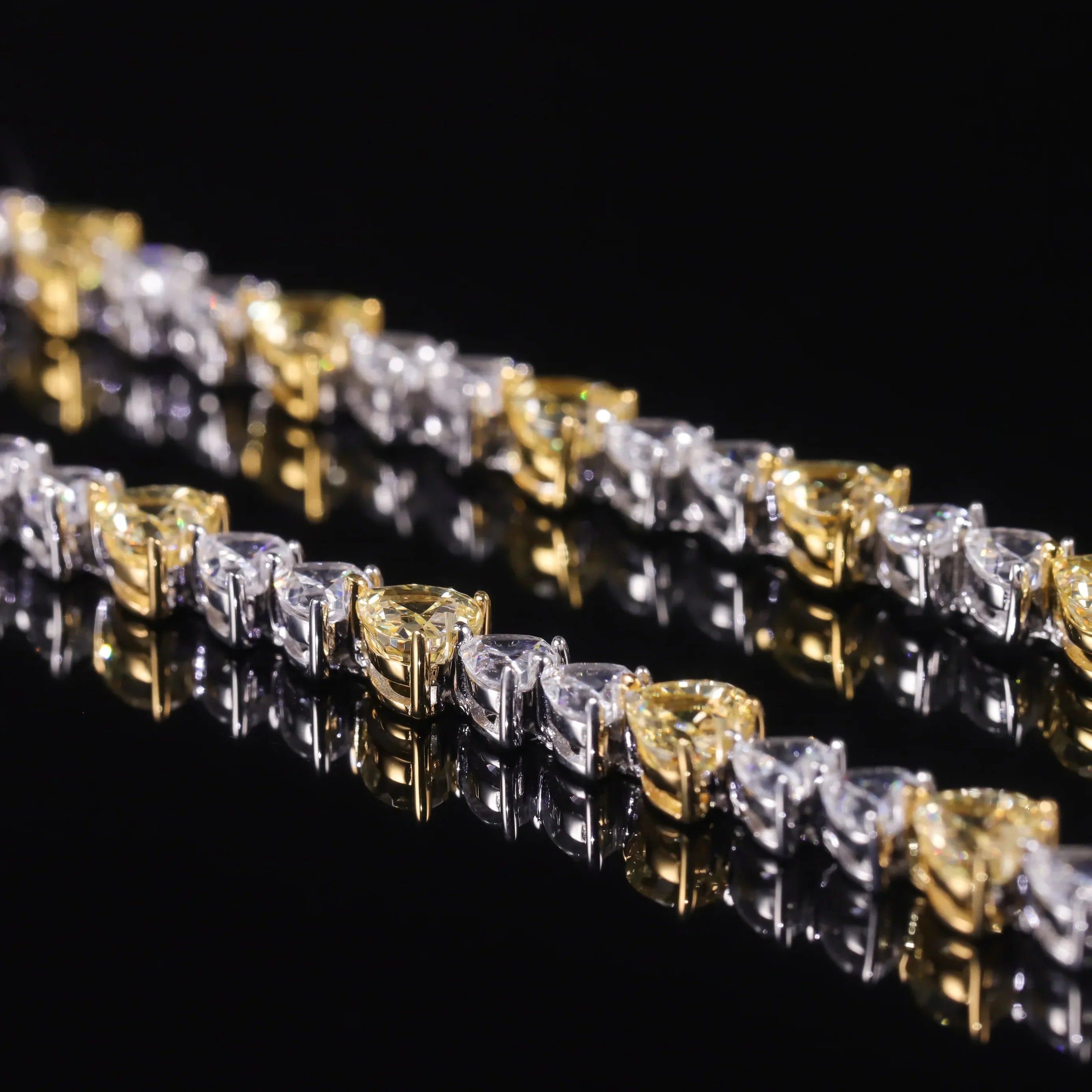 Art Deco Diamond-fire CZ-  Fancy Light Yellow Tennis Bracelet Sterling Silver 925 Fancy Party Wear Bracelet Gift