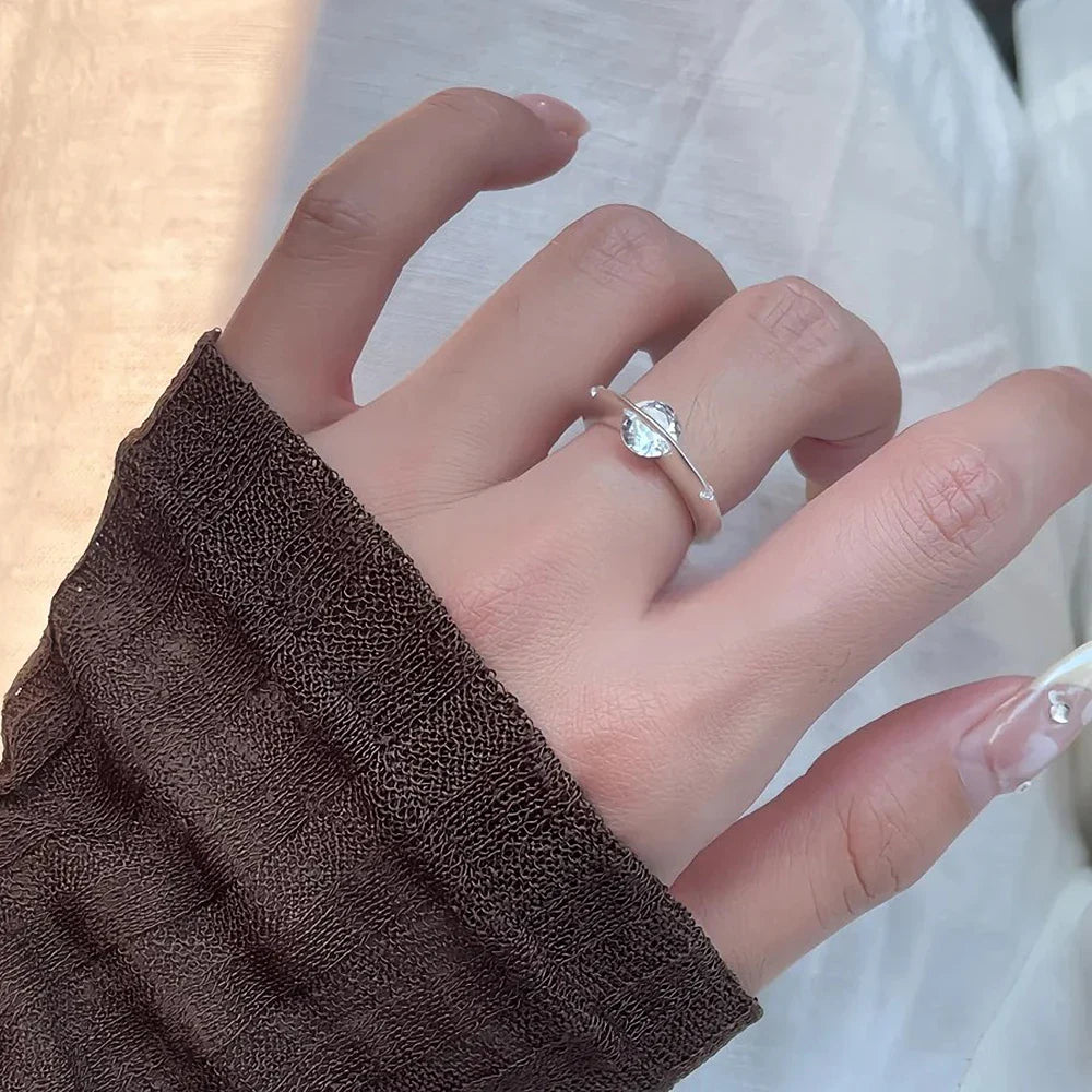 1carat Moissanite Wedding Ring for Women 925 Sterling Silver Solitaire Sparkling Diamond Engagement Rings with Certificate