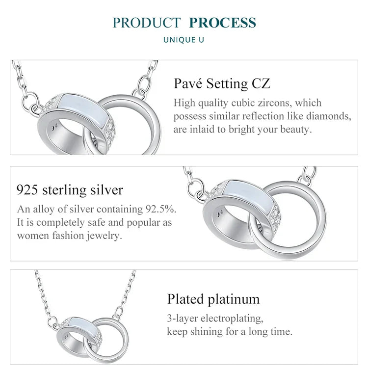 2024 New Solid 925 Sterling Silver Connected Star/Heart/Cat Pendant Necklace for Women Valentine's Day Gift Fine Jewelry