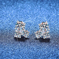 All D VVS1 Moissanite Stud Earrings for Woman Wedding Jewely 925 Sterling Sliver with white Gold Plated Studs Earring