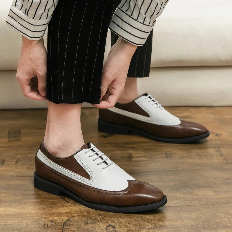 Spring black white leather shoes for men High quality wedding Dress shoes Business office loafers men shoe Luxury designer shoes