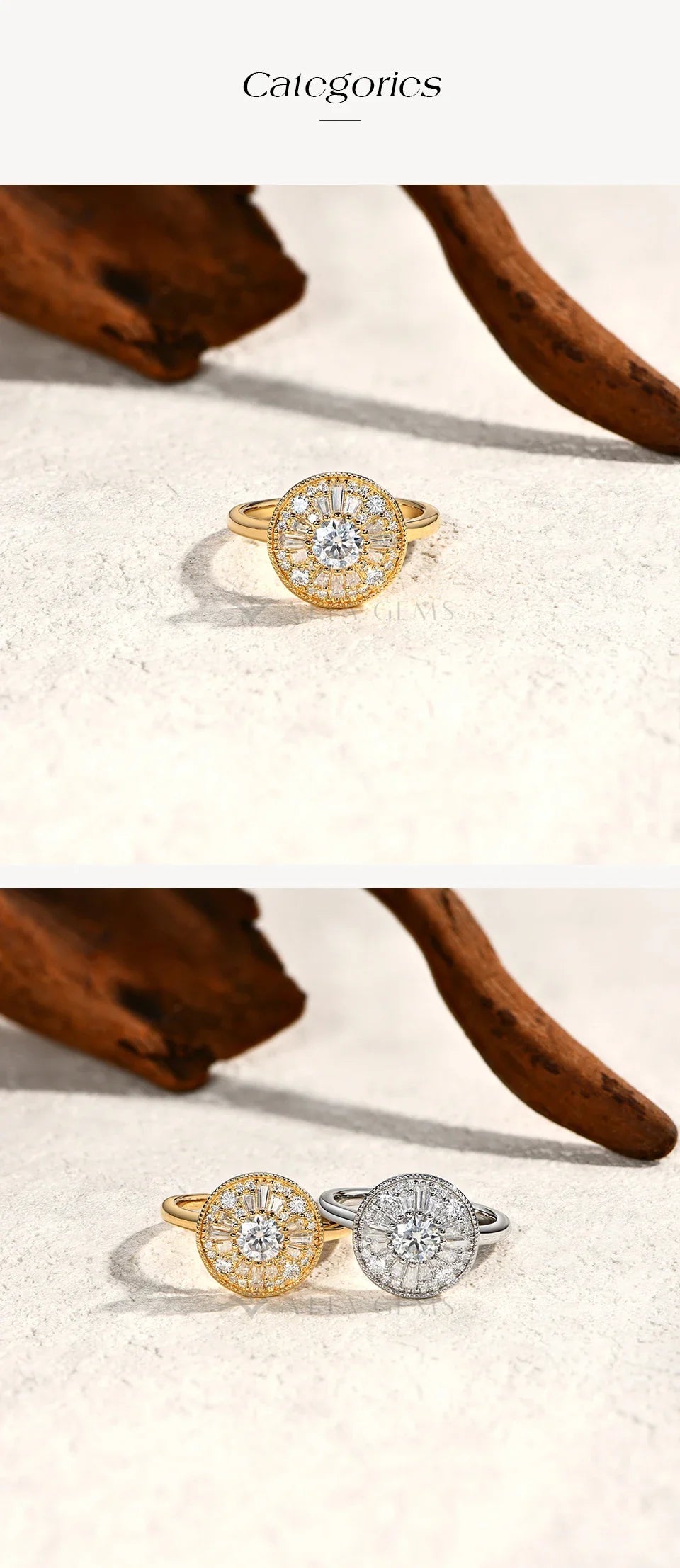 Full Moissanite Rings For Women DVVS1 Round Cut 0.5CT Diamond S925 Silver 18K Gold Plated Engagement Fine Jewelry Gifts