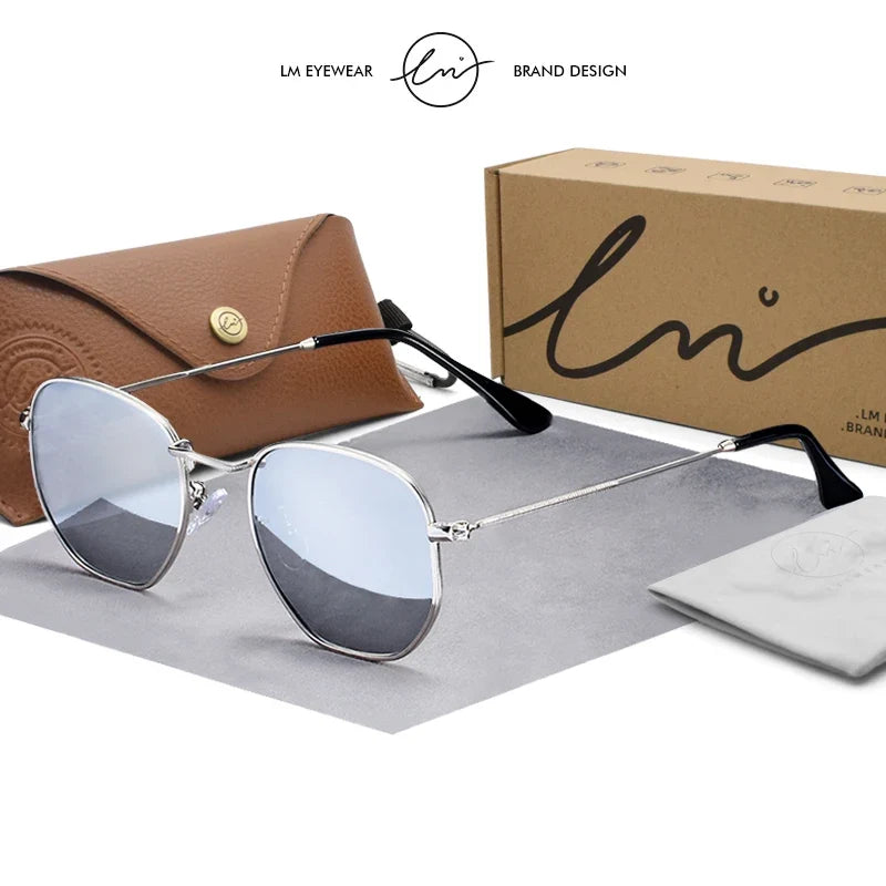 New Fashion Women Hexagon Sunglasses Men Retro Polarized Driving Coating Mirror Sun Glasses Goggle UV400 Eyewear gafas de sol
