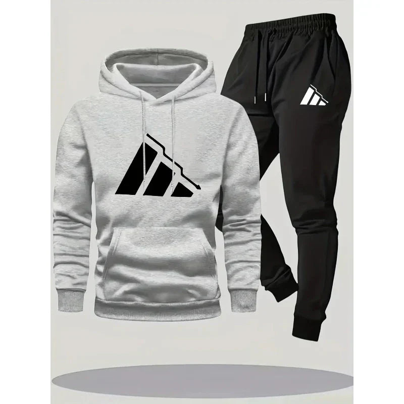 Family Matching Hoodie Set Parent Child Cotton Two Piece Outfit Black White Logo Print Casual Loungewear Comfortable
