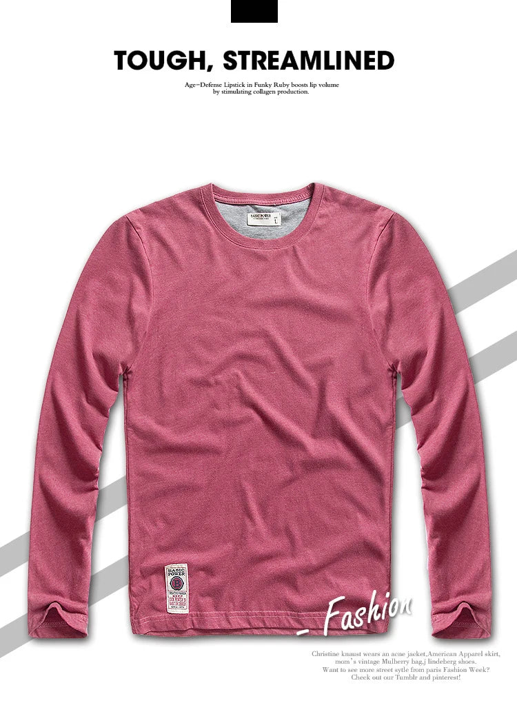 Men's T-Shirts Spring Long Sleeve T-Shirt Men's Clothing Y2k T-Shirt Washing Sweatshirt Shirts Casual O-Neck Streetwear Tee Tops