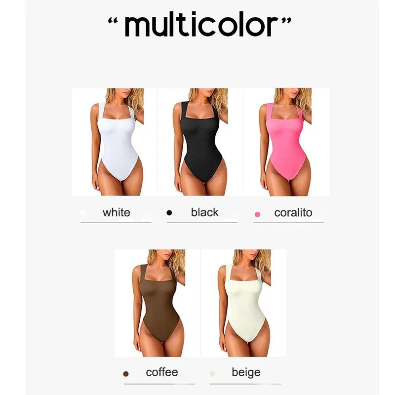 GUUDIA Sexy Summer High Waist for Women Cupless Comfortable Square Collar  Shapewear Ultra Elastic Slim Thong Shapewear Jumpsuit