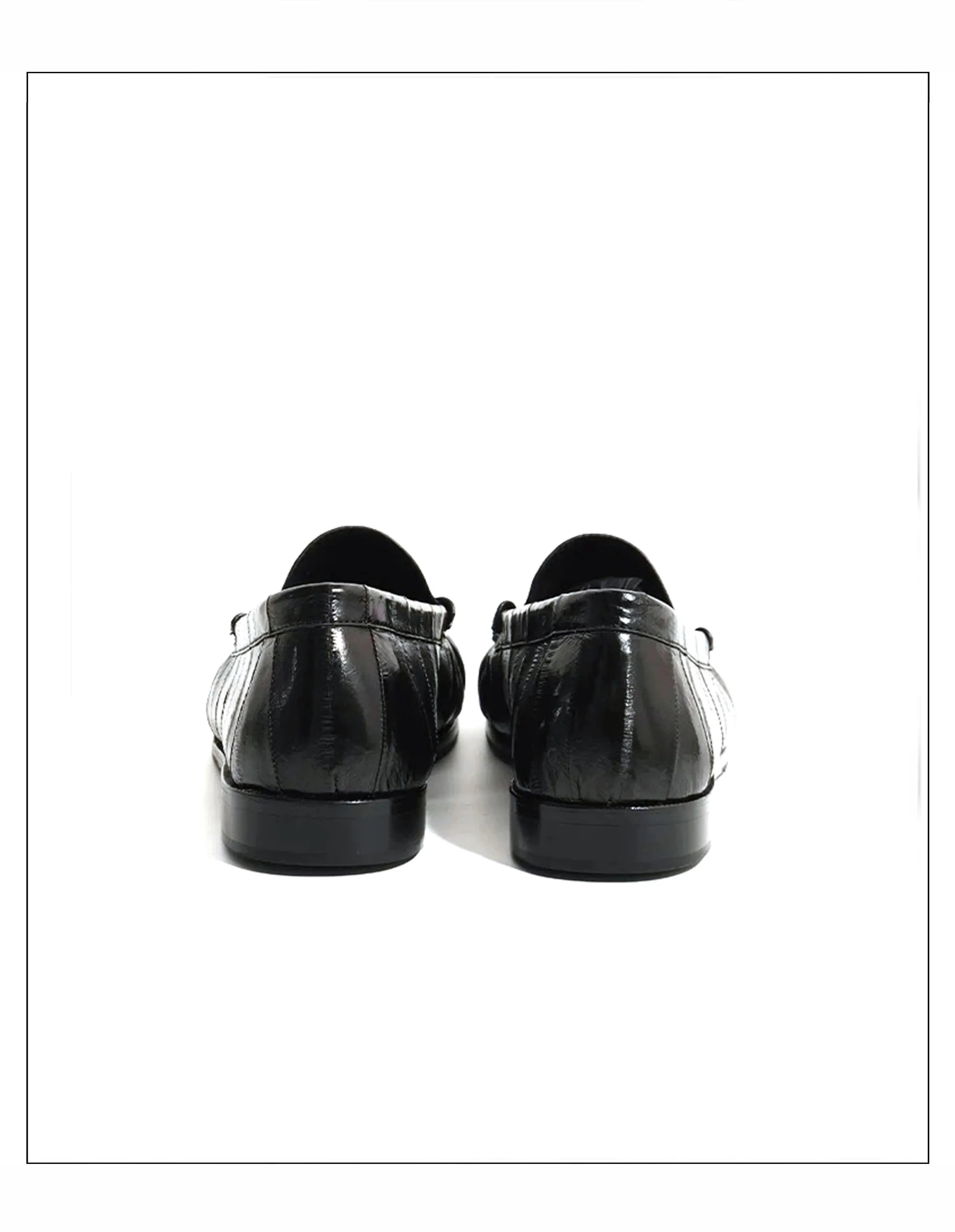 Loafers for men's eel skin pleated design a top layer cowhide slip in formal dress shoe suitable for casual work and commuting