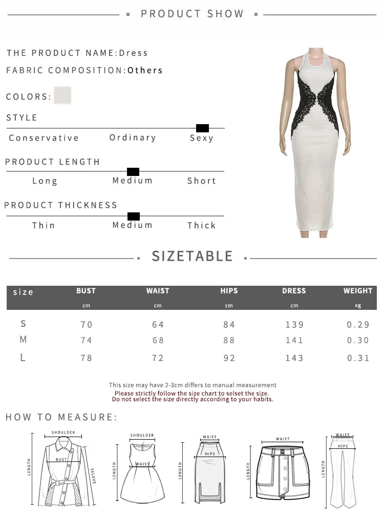 Lace Patchwork Long Dresses Woman Halter o-Neck Off Shoulder Backless Robe Midnight Prom Party Elegant Skinny Vestidos