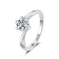 0.5ct 5mm Moissanite Ring Lab Diamond Solitaire Ring for Women Engagement Promise Bands Wedding Band Fine Jewelry