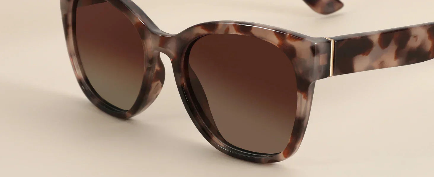 Fashion Cateye Polarized Sunglasses for Women - Oversized Sun Glasses UV400 Protection Retro Shades Designer Style