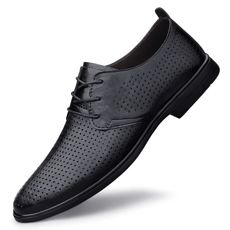 High Quality Handmade Casual Leather Business Shoes Mens Formal Oxford Office Shoes Fashion Lace-up Casual Flat Designer Shoes
