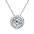 GRA Certified 6.5mm Sparkling Moissanite Round Pendant Necklace for Women 925 Sterling Silver Wedding Fine Jewelry Gift