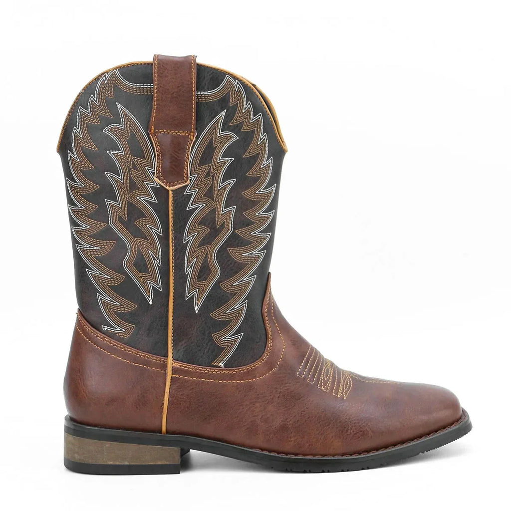 Men's Desert Cowboy Boots Stylish Phoenix Embroidered Western Boots