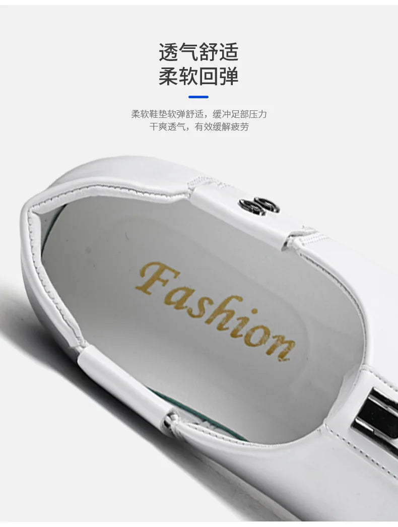 Patent Leather Casual Business Shoes for Men Solid Color Fashion Leather Shoes Male Spring Autumn New Designer Brogue Shoe Man