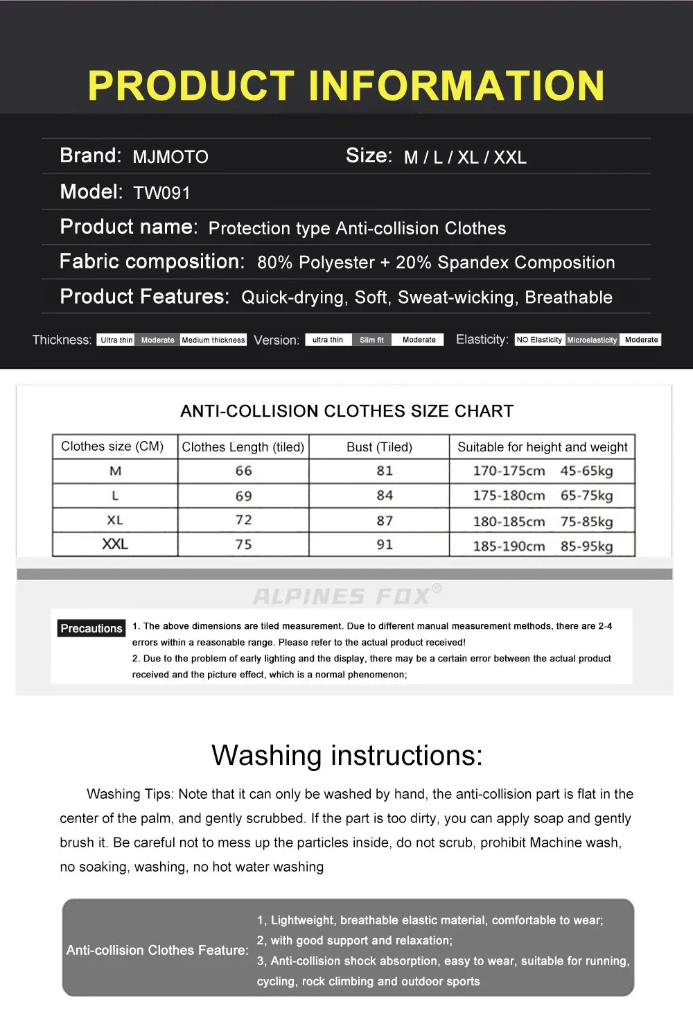 Motorcycle Full Body Armor Jacket Protective Moto Underwear Anti-collision Motorbike Riding Clothes Honeycomb Pad Motocross Tops