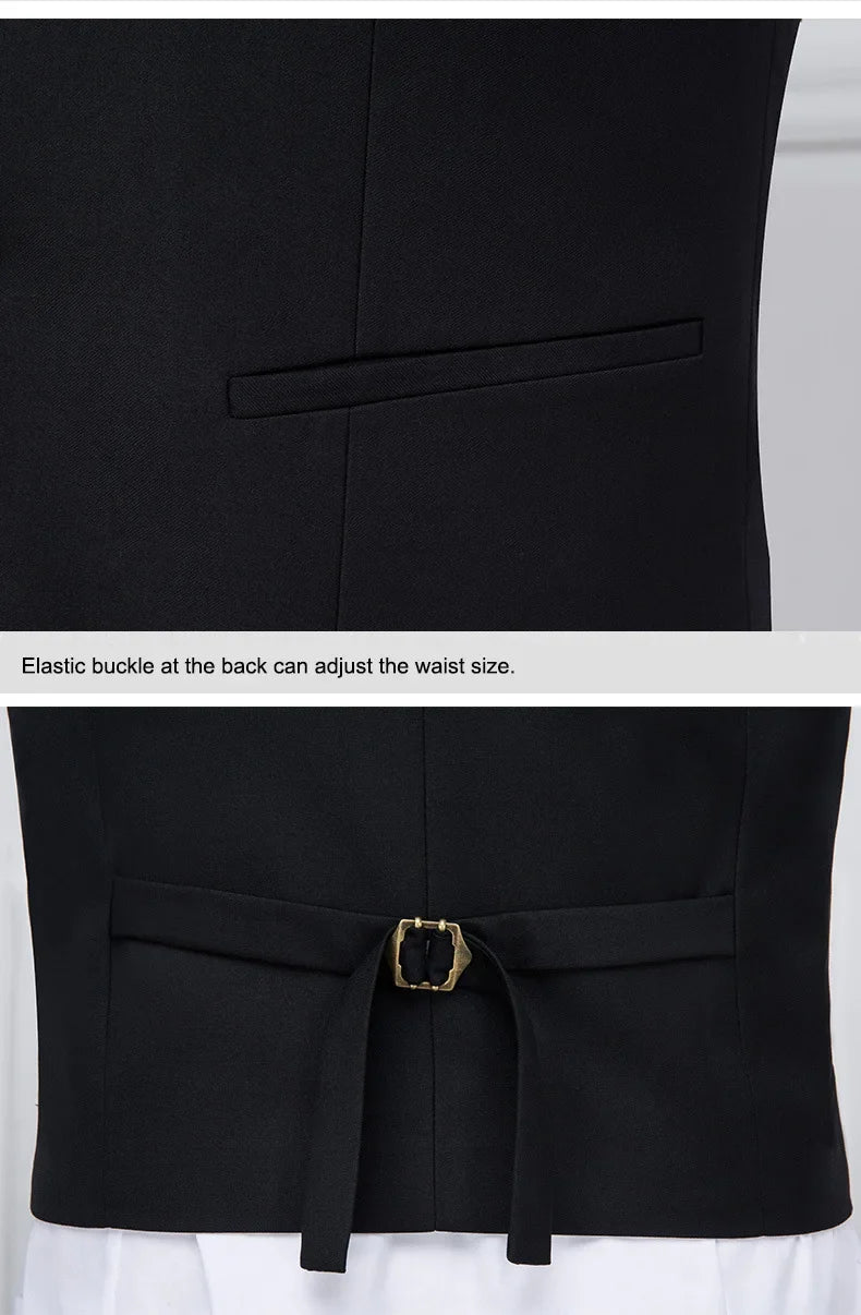 New Plus Size Black Suit Vest Men Solid Color Single Breasted Waistcoat For Host Groom Groomsmen Grey Black Navy Waist Coat 9XL