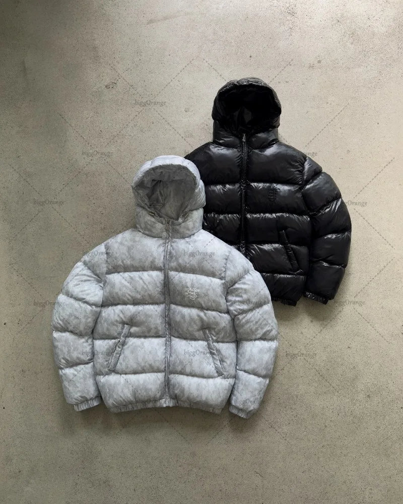 2025 High Street Trendy Streetwear Jacket Men Retro Harajuku Camouflage Parkas Zipper Hoodie Casual Solid Color Warm Coat Women