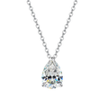 1-4CT Water Drop Moissanite Pendant Necklace Women 925 Sterling Silver Round/Sharp Claw Lab Diamond Pendant Neck Chain
