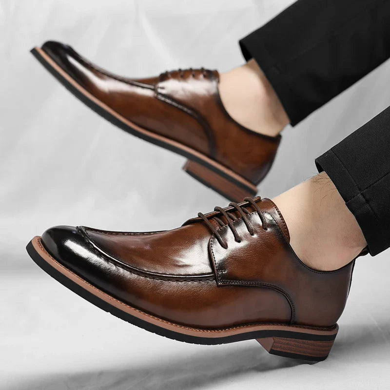High Quality Male Oxford Shoes Leather Mens Casual Shoes Pointed Thick Bottom Business Brand Footwear Soft Comfortable Loafers