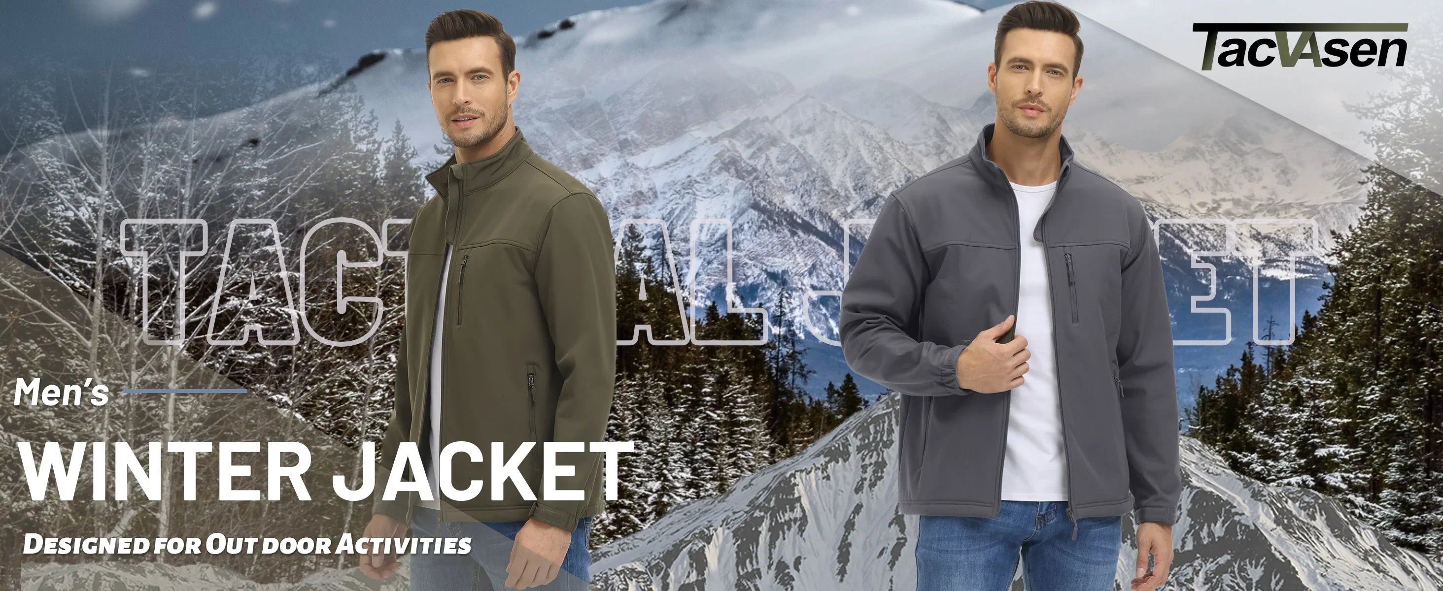 Men's Waterproof Outdoor Hiking Jacket Full Zip Windproof Fleece Lining Warm Fall Winter Work Casual Jackets