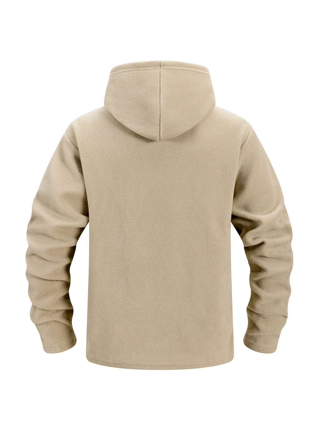 Men's Hiking Tactical Fleece Full Zip Hooded Jacket Multi-Zipper Pockets Design Autumn Winter Warm Outdoor Sports Coat for Men