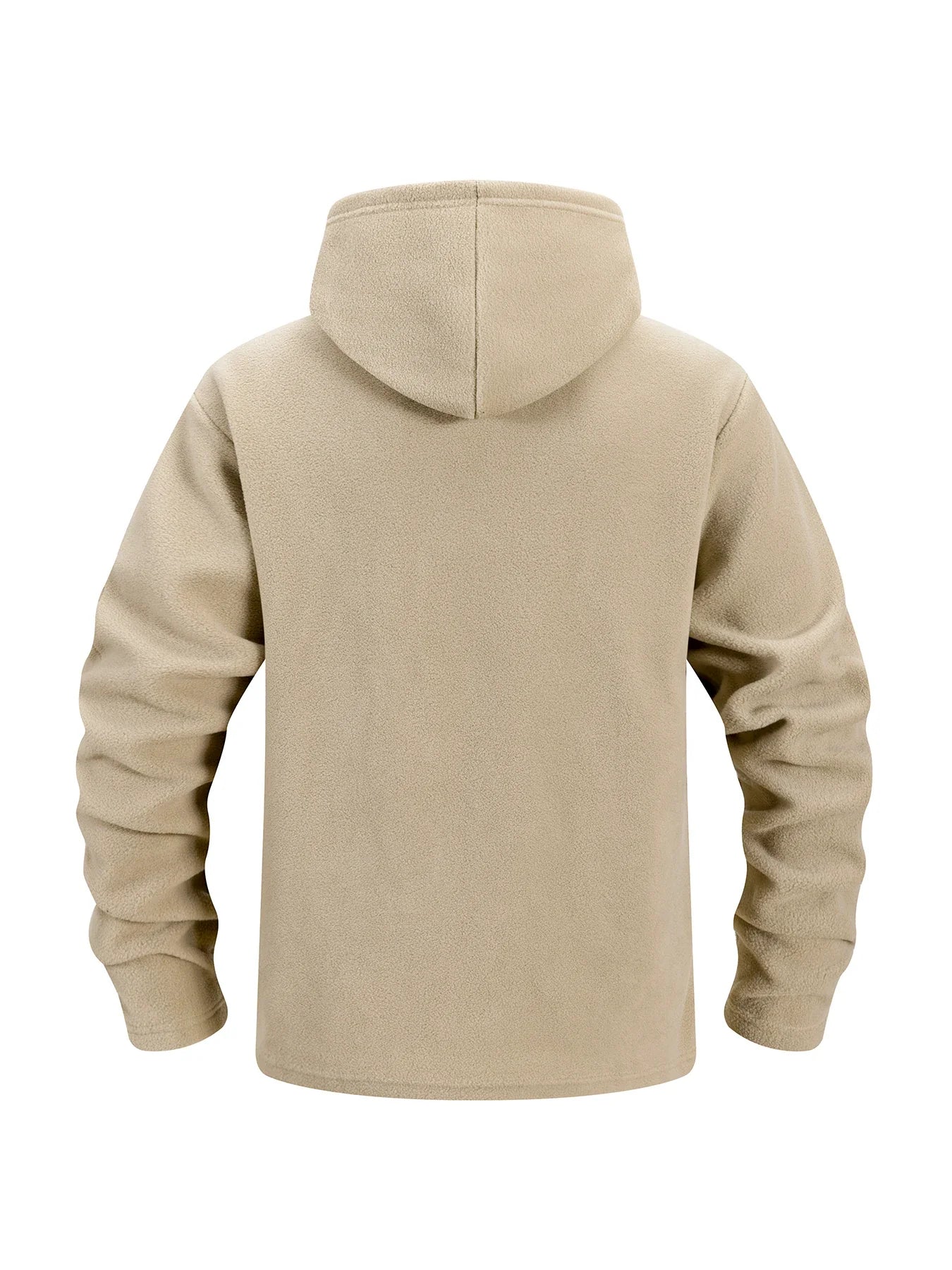 Men's Hiking Tactical Fleece Full Zip Hooded Jacket Multi-Zipper Pockets Design Autumn Winter Warm Outdoor Sports Coat for Men