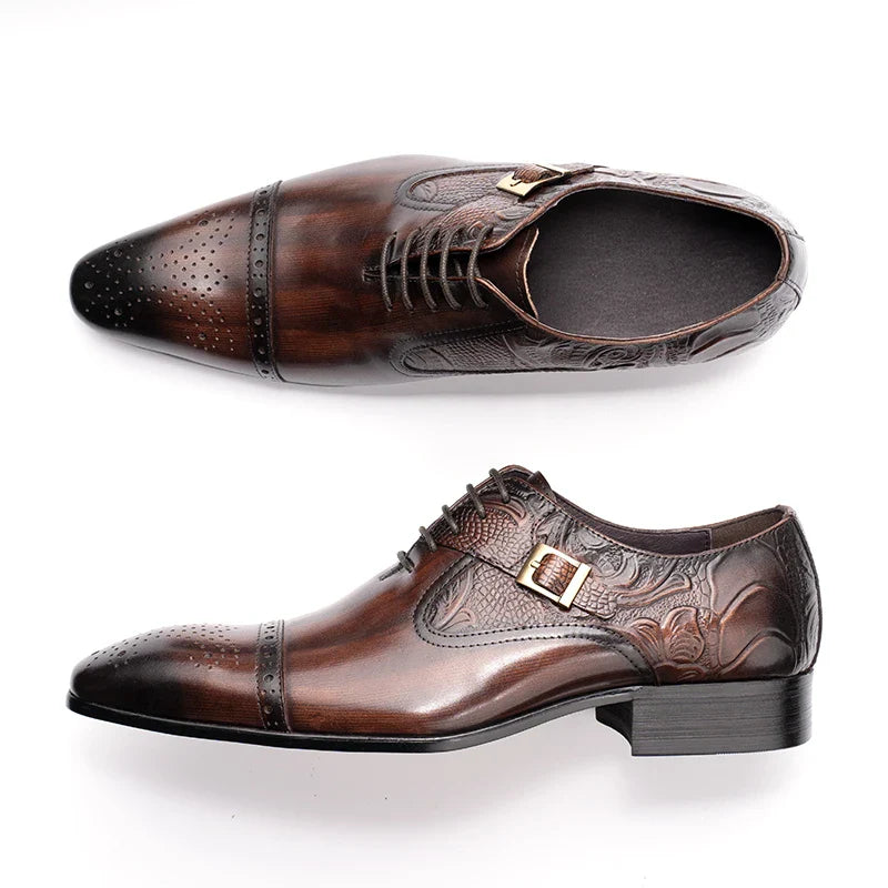 Men’s Classic Leather Dress Shoes – Formal Oxford Style for Office & Events (Black, Brown)