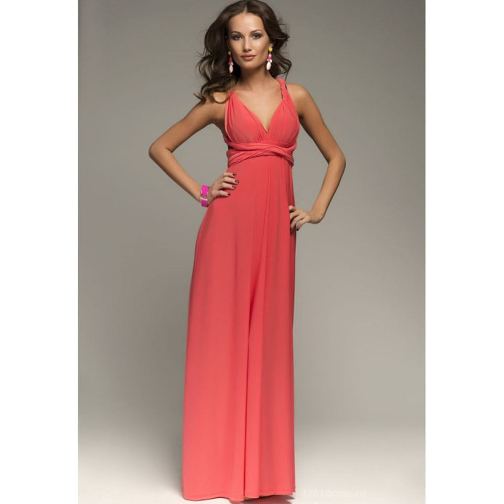 Sexy Women Multiway Wrap Convertible Boho Maxi Club Red Bandage Long Dress Party Bridesmaid Infinity Robe Longue Femme