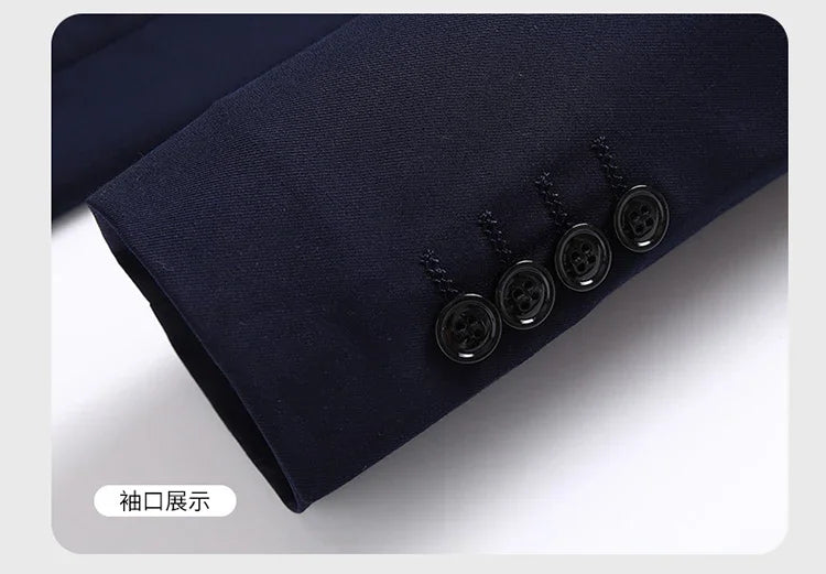 2026 Blazer New Men's Fashion Business Solid Color British Style Professional Work Groom Wedding Dress Best Man Blazer Jacket