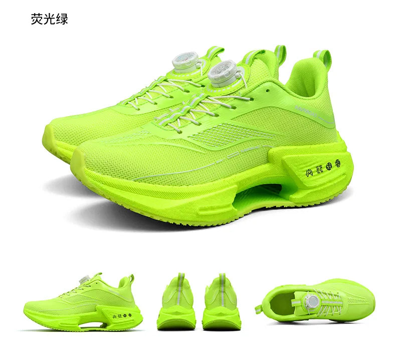 Family carbon plate running shoes for Boys Big Boys Student rotating button Technology TPU+ Popcorn high pop sneakers for girls