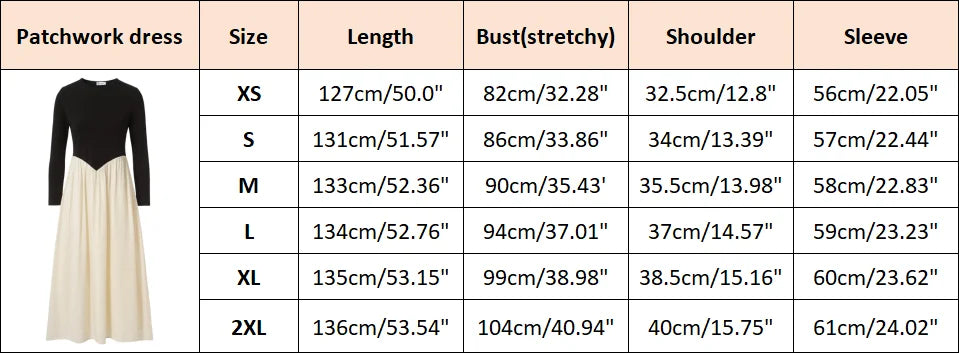 SS2026 Women Crinkle Dress Jersey Top Black Patchwork Apricot Elegant Lady Maxi Dress