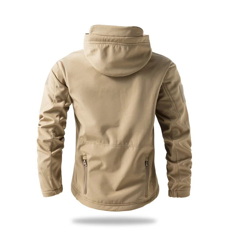 New Soft Shell Tactical Jacket  Men Winter Fleece Hooded Coat Hunting Clothes Outdoor Camouflage CS Tops Waterproof Windproof