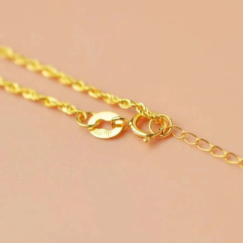 Authentic Real 18K Gold AU750 Twisted Bracelet Exquisite Delicate Gift Classic Present For Women Adjustable Fine Jewelry