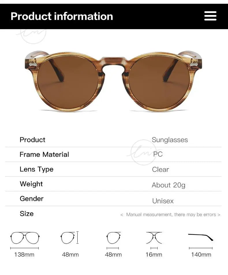 Retro Round Polarized Sunglasses Women Men Classic Leopard Frame Driving Shades Vintage Sun Glasses Unisex UV400 Gafas De Sol
