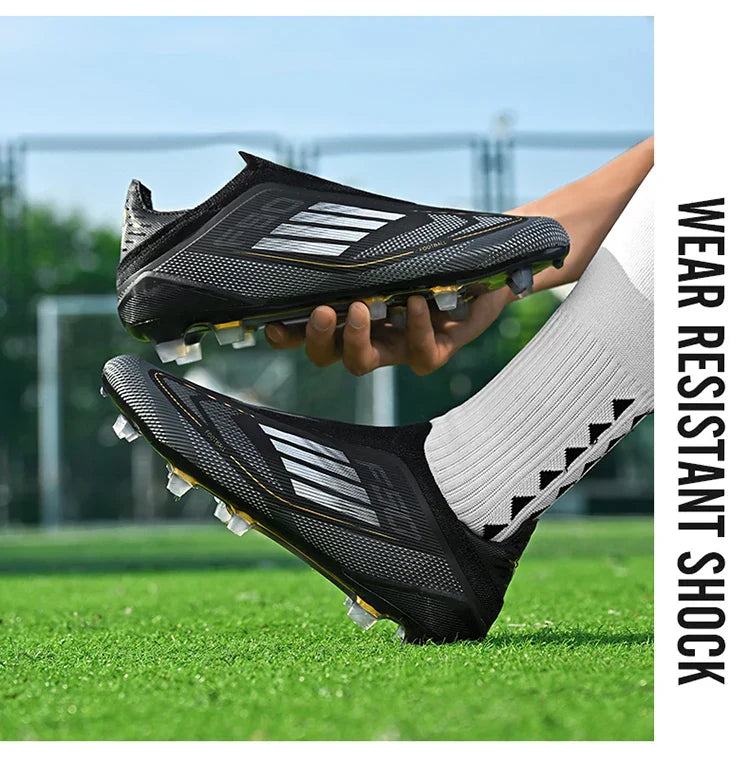 NEW Without-lace F50+ Mens Soccer Shoes Boys Training Non-Slip Turf Soccer Cleats TF/FG Football Sneakers Chuteira Campo 35-45