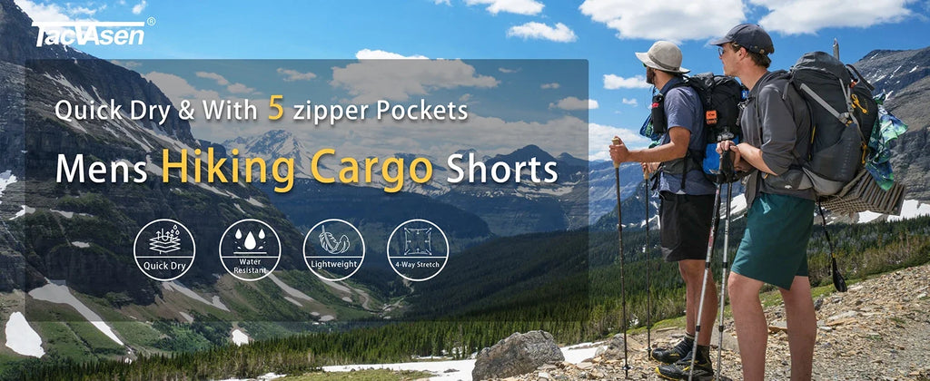 5 Zipper Pockets Summer Quick Dry Cargo Shorts Mens Fishing Shorts Stretch Outdoor Hiking Nylon Work Shorts Lightweight
