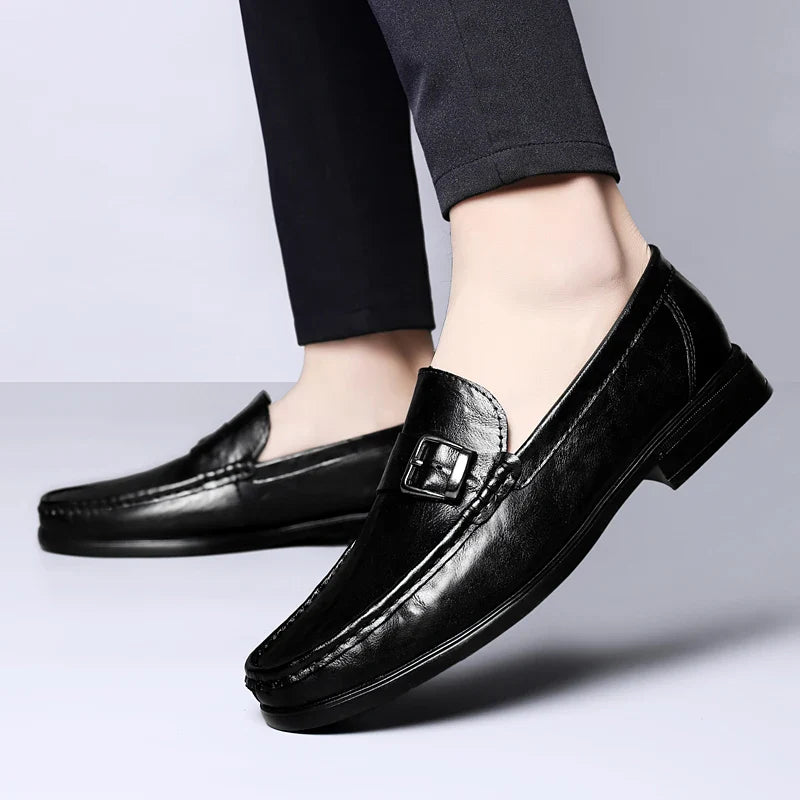 High Quality Men's Genuine Leather Loafers Handmade Casual Shoes Moccasins Slip on Walking Flats Versatile Male Business Shoes