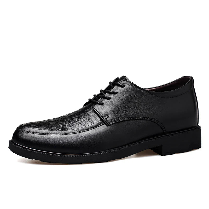 Luxury Brand Men Casual Flats Genuine Leather Business Oxford Shoes Antiskid Gentleman Shoes Crocodile Pattern Formal Dress Shoe