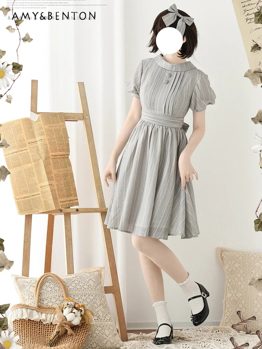 Retro Pastoral Style Elegant CLA Classical Tencel Dress for Women