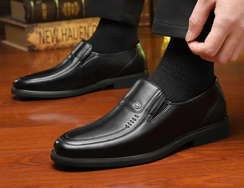 Cow Leather Men's Business Casual Shoes 2026 Spring Autumn Non Slip Dress Shoes Male Fashion Designer Loafers for Man